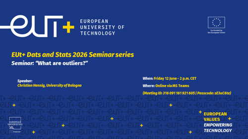 Prof. Dr Christian Hennig, Full Professor at University of Bologna, speaker of the EUt+ Data and Stats Seminar Series 2026 on outlier identification in data analysis